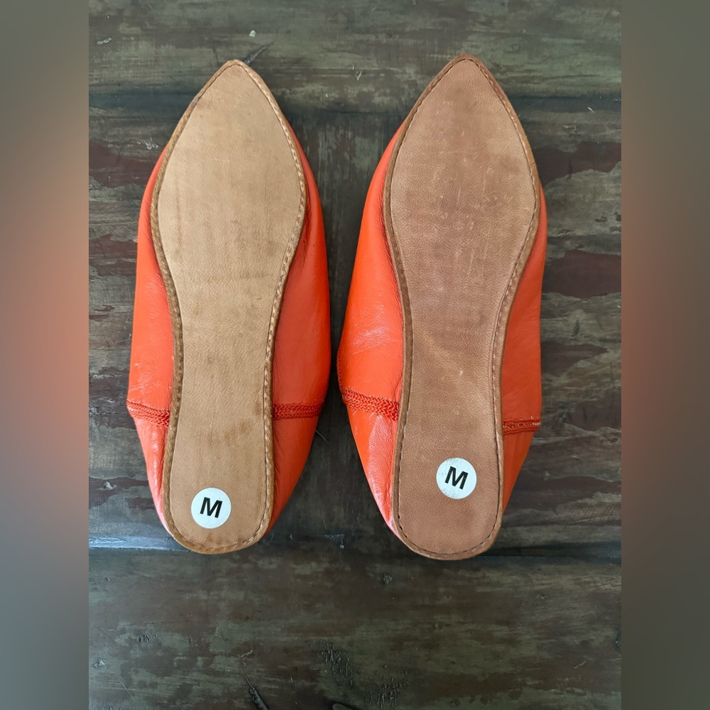Moroccan‎ handmade all leather Babouche shoes/slippers in Sz M - Picture 6 of 10